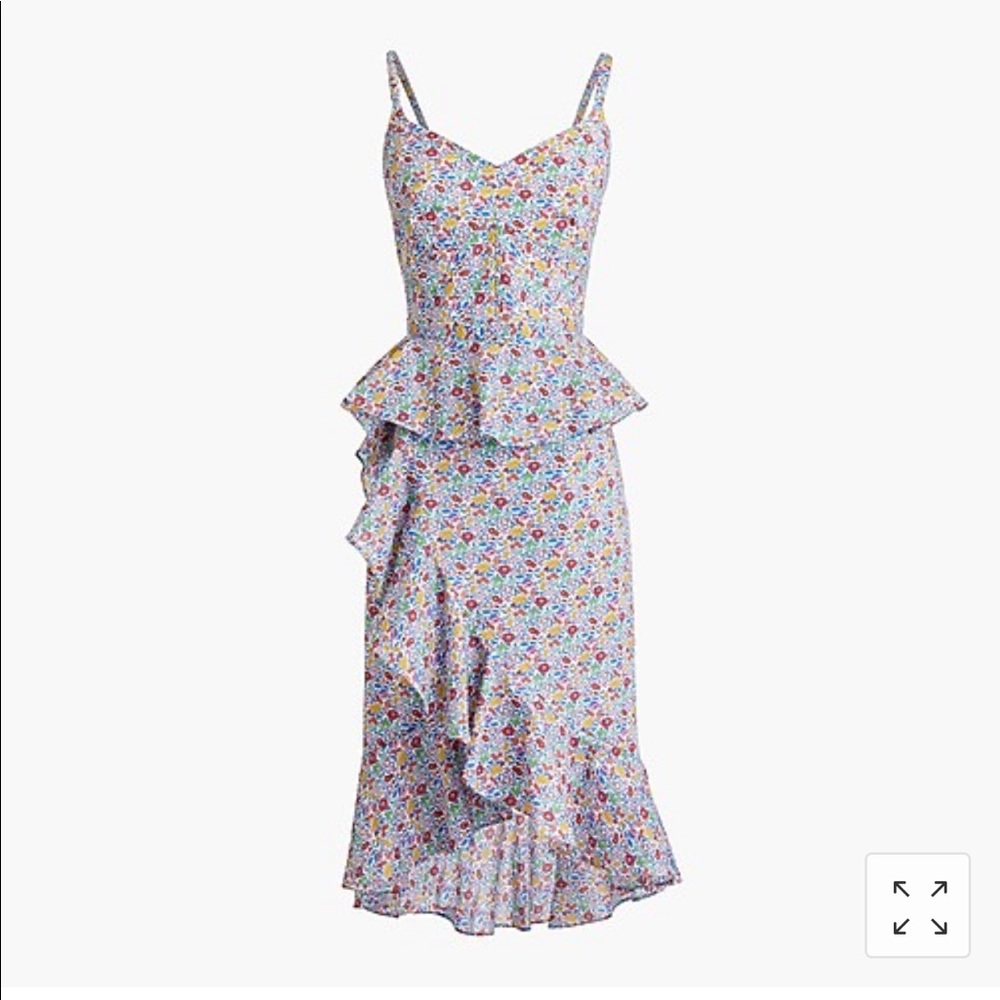 Jcrew spaghetti-strap ruffle dress (NWT)